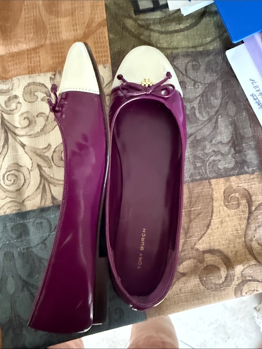 Tory Burch Purple and White Two-Tone Ballet Flats - Picture 2 of 3